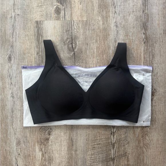 NWT SHECURVE Seamless Deep V Push-up Wireless Bra - BLACK - Picture 8 of 11